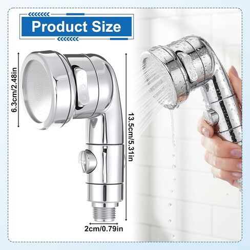 Shampoo Bowl Sprayer Head, Silver Adjustable Handheld Sink Sprayer Head Portable Shower Heads with Stop Water-Saving Function Button for Home Salon Spa Chairs in Kuwait