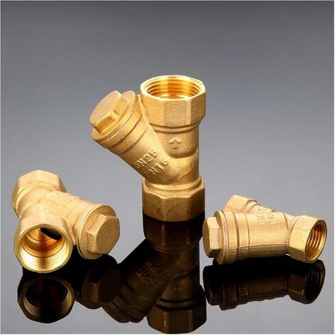 1pc 1/2" 3/4" 1" BSPP Female Thread Y Shaped Thickened Brass Strainer Filter Valve Connector for Booster Pump Heating Pipes(3/4",NO Switch) Pipe Fitting in Kuwait