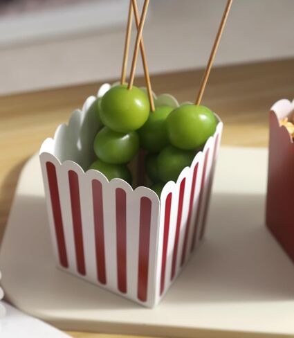 علب الفشار الصغيرة من Winoo Design 100 PK، حاويات حوامل الفشار الورقية الصغيرة، أكواب حلوى للحفلات، وديكورات الأفلام الليلية in Kuwait