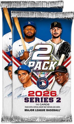 عبوتان - 2026 Topps Series 2 عبوة بيسبول حصرية مختومة من المصنع مع (14) بطاقة نعناع! in Kuwait