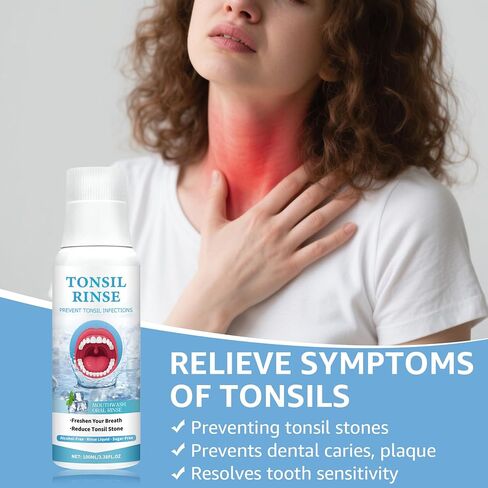 Tonsil Stone Mouthwash, Tonsil Stone Rinse, Natural Ingredients, Helps Refresh Tonsil Area, Soothes Dry Mouth & Freshens Breath in Kuwait