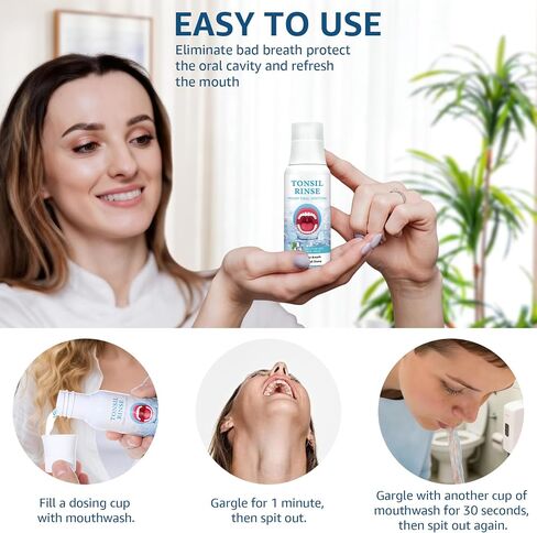 Tonsil Stone Mouthwash, Tonsil Stone Rinse, Natural Ingredients, Helps Refresh Tonsil Area, Soothes Dry Mouth & Freshens Breath in Kuwait