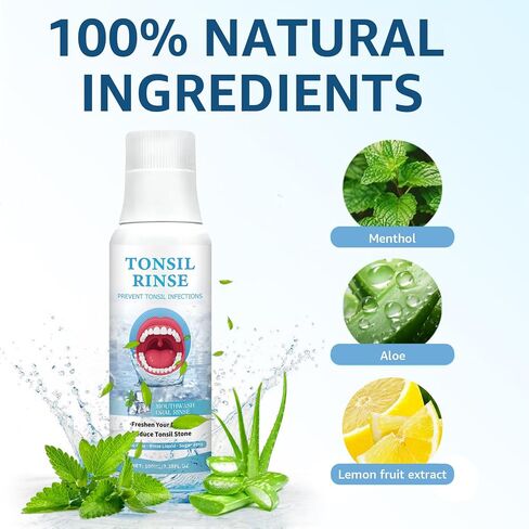 Tonsil Stone Mouthwash, Tonsil Stone Rinse, Natural Ingredients, Helps Refresh Tonsil Area, Soothes Dry Mouth & Freshens Breath in Kuwait