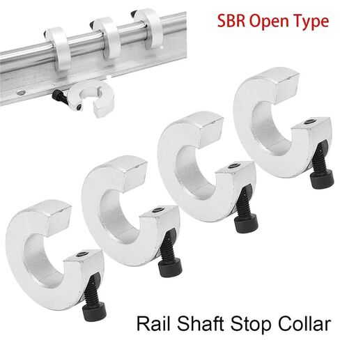 أطواق عمود صلب 7 عبوات SBR16-40 حلقات قفل ثابتة، أطواق عمود السكك الحديدية الخطية من سبائك الألومنيوم مع براغي (SBR40) in Kuwait