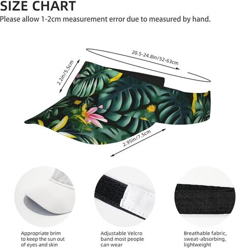 أوراق استوائية مع زهور طباعة قابلة للطي قبعة للوقاية من الشمس خفيفة الوزن قابلة للتعديل قبعة للوقاية من الشمس قبعة رياضية خارجية للبالغين باللون الأسود in Kuwait