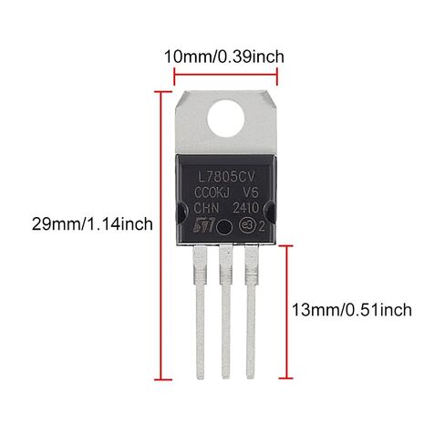 50pcs IC L7805CV Voltage Regulator Output 5 V 1.5 A Integrated Circuits L7805 Linear Positive Voltage Regulators TO-220 Three-Terminal Regulator Transistor 3Pin in Kuwait