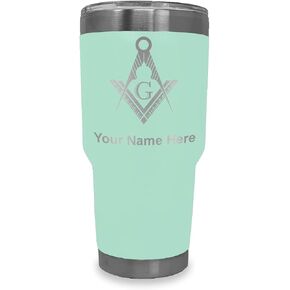 LaserGram 30oz Vacuum Insulated Tumbler Mug, Freemason Symbol, Personalized Engraving Included (Navy Blue) in Kuwait