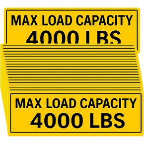 32Pcs(5.5"x2") - MAX LOAD CAPACITY 4000 LBS Sign Sticker - MAX LOAD CAPACITY 4000 LBS Sticker – VIBRANT & LONG-LASTING COLORS Caution Warning Vinyl Sticker in Kuwait