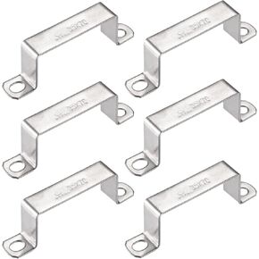 18 x 22mm U Shaped Connector Bracket 304 Stainless Steel for Door Closed Bar Holder Strut Channel - Corrosion Resistant, Sturdy 6pcs in Kuwait