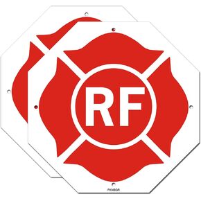 لافتة بناء تروس سقف RF، 2 عبوة، 10 بوصة × 10 بوصة خالية من الصدأ، علامة تحذير من الألومنيوم بسمك 40 مل، محمية من الأشعة فوق البنفسجية، مقاومة للبهتان in Kuwait