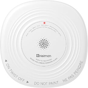 Heiman Smoke Detector Carbon Monoxide Detector Combo 10-Year Sealed Battery | UL 217 10th/UL 2034 5th Certified/85 dB Alarm, Photoelectric Fire Smoke Alarm & CO Detector for Home Hotel Rental Apartment in Saudi Arabia
