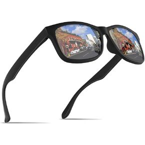 MARSQUEST Polarized Sports Sunglasses for Men & Women, Ultralight 0.6oz Wellington Frame, 100% UV400 UVA UVB Protection, Anti-Glare Driving Fishing Cycling Outdoor Sunglasses Black Silver in Saudi Arabia