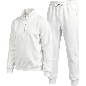 JIHUILAI Men’s Quarter Zip Tracksuit Set 2 Piece Sweatsuit Jogger Set Athletic Gym Workout Casual Lounge Outfit in Saudi Arabia