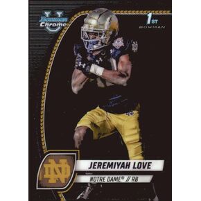بطاقة 2024 Bowman Chrome University #100 Jeremiyah Love Notre Dame Fighting Irish Football Card - Sportscard Superstore in Kuwait