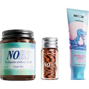 NOBS (No Bad Stuff) Toothpaste Tablets (3 Month), NOBS Jr, & Silk Bundle - Nano Hydroxyapatite, Fluoride Free, Eco & Travel Friendly - Remineralize with NHA in Saudi Arabia