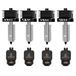 4 قطع X2D/P2S Hotend، مجموعة استبدال رأس طباعة فوهة فولاذية صلبة سريعة التبديل مع جوارب سيليكون لطابعة Bambu Lab X2D/P2S/H2D/H2C/H2S ثلاثية الأبعاد (0.2/0.4/0.6/0.8 مم) in Kuwait