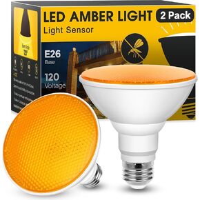 مصابيح حشرة LED من JandCase للخارج، مصابيح إضاءة حشرة صفراء بقدرة 12 وات في الهواء الطلق، 100 وات مكافئة PAR30 لمبات ضوء الفيضانات لساحة فناء الشرفة، غير قابلة للتعتيم، عبوتان in Kuwait