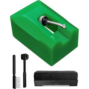 ATN95E Diamond Record Player Needles Green for AT95E Stylus ATN95E Replacement Stylus Fit for AT-LP120-USB Turntable with Phono Brush Not Fit for LP120X-USB in Saudi Arabia