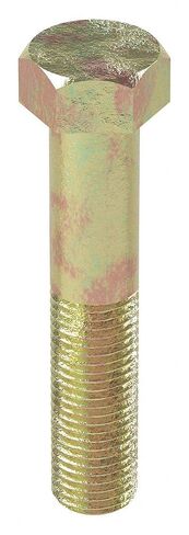 7/16"-20 x 2-1/4" Grade 8 Zinc Yellow UNF (Fine) Hex Head Cap Screws, 10 pk. in Kuwait