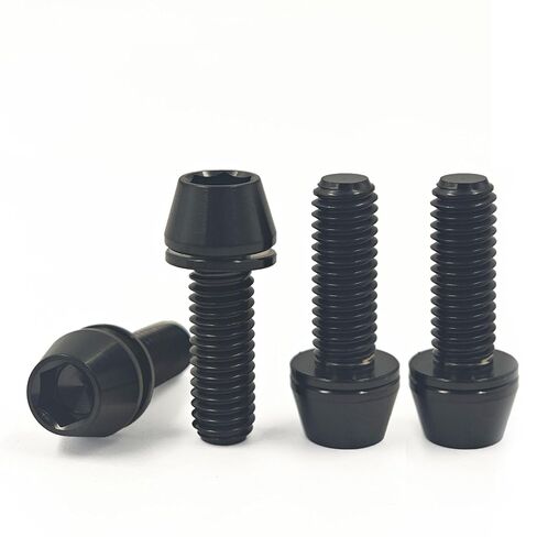 مجموعة من 4 مسامير دراجة من التيتانيوم، M6x18mm 20 مم رأس مدبب سداسي لفرامل دراجة هوائية برغي ترقية ثابت (فضي تيتانيوم، M6x18 مم) in Kuwait