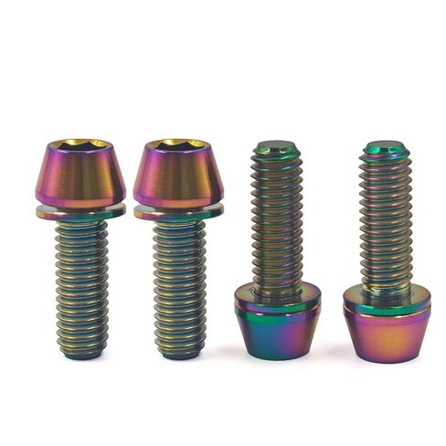 مجموعة من 4 مسامير دراجة من التيتانيوم، M6x18mm 20 مم رأس مدبب سداسي لفرامل دراجة هوائية برغي ترقية ثابت (فضي تيتانيوم، M6x18 مم) in Kuwait