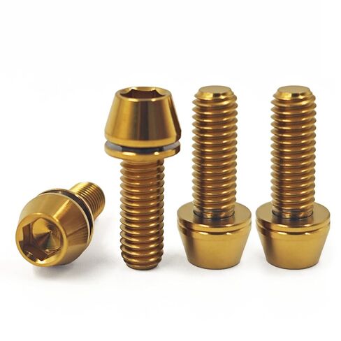 مجموعة من 4 مسامير دراجة من التيتانيوم، M6x18mm 20 مم رأس مدبب سداسي لفرامل دراجة هوائية برغي ترقية ثابت (فضي تيتانيوم، M6x18 مم) in Kuwait