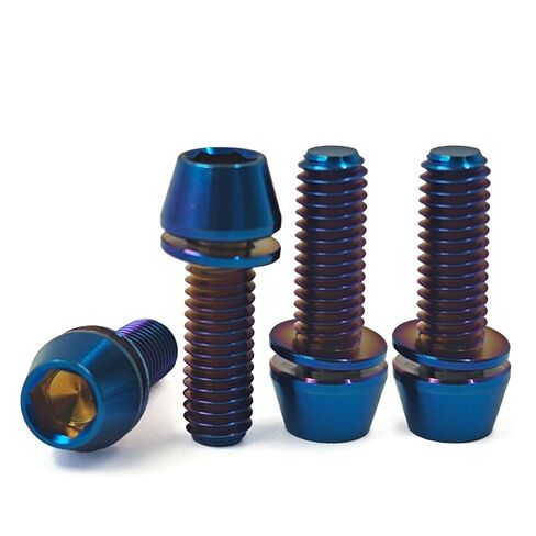 مجموعة من 4 مسامير دراجة من التيتانيوم، M6x18mm 20 مم رأس مدبب سداسي لفرامل دراجة هوائية برغي ترقية ثابت (فضي تيتانيوم، M6x18 مم) in Kuwait
