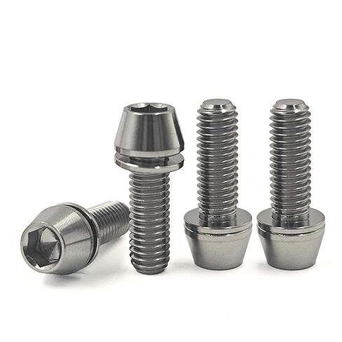 مجموعة من 4 مسامير دراجة من التيتانيوم، M6x18mm 20 مم رأس مدبب سداسي لفرامل دراجة هوائية برغي ترقية ثابت (فضي تيتانيوم، M6x18 مم) in Kuwait