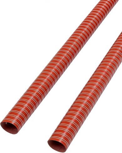Red High Temp Silicone Ducting Hose - Steel Wire Reinforced Fiberglass Fire Retardant Flex Duct for Industrial(11.5cm/4.53in,200cm) in Kuwait