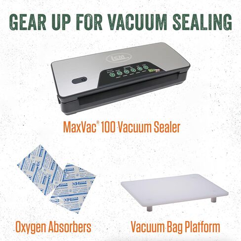 منتجات LEM أكياس MaxVac ستاند وملء مانعة للتسرب، خالية من مادة BPA، مقاومة للثقب، 11 × 16 بوصة، 20 قطعة in Kuwait