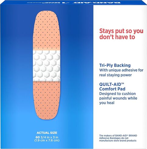 Band-Aid Brand Tru-Stay Plastic Strips Adhesive Bandages for Wound Care and First Aid, All One Size, 60 ct in Saudi Arabia