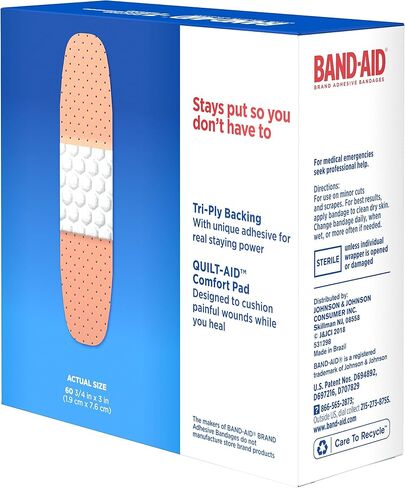 Band-Aid Brand Tru-Stay Plastic Strips Adhesive Bandages for Wound Care and First Aid, All One Size, 60 ct in Saudi Arabia