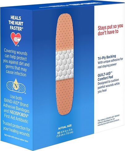 Band-Aid Brand Tru-Stay Plastic Strips Adhesive Bandages for Wound Care and First Aid, All One Size, 60 ct in Saudi Arabia