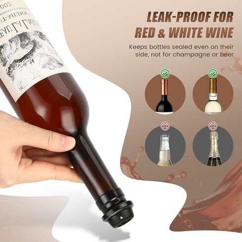 Wine Stopper, Wine Saver Vacuum Pump with 4 Reusable Stoppers, Wine Bottle Preserver & Sealer Keeps Fresh Longer, Ergonomic Handle, ideal Gift in Kuwait