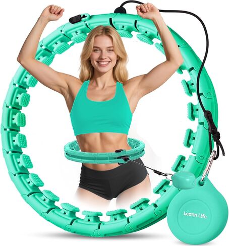 Leann L!fe U1-30 Knots Waist 61", Magnetic Lock Smart Weighted Hula Hoop for Adults Weight Loss, Infinity Hoop Plus Size, Children Adult Home Outdoors, Fitness Exercise, Abdominal Toner in Kuwait