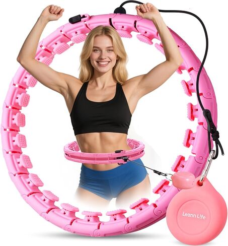 Leann L!fe U1-30 Knots Waist 61", Magnetic Lock Smart Weighted Hula Hoop for Adults Weight Loss, Infinity Hoop Plus Size, Children Adult Home Outdoors, Fitness Exercise, Abdominal Toner in Kuwait