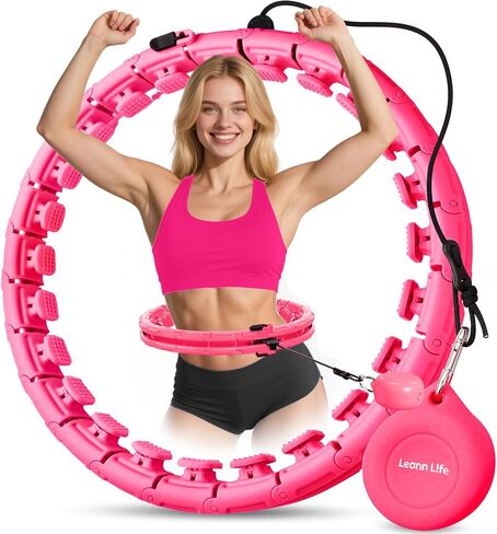 Leann L!fe U1-30 Knots Waist 61", Magnetic Lock Smart Weighted Hula Hoop for Adults Weight Loss, Infinity Hoop Plus Size, Children Adult Home Outdoors, Fitness Exercise, Abdominal Toner in Kuwait