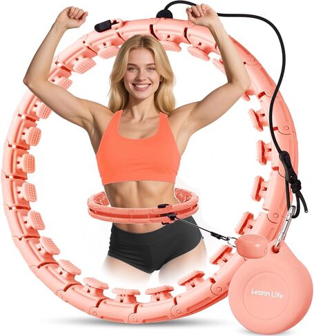 Leann L!fe U1-30 Knots Waist 61", Magnetic Lock Smart Weighted Hula Hoop for Adults Weight Loss, Infinity Hoop Plus Size, Children Adult Home Outdoors, Fitness Exercise, Abdominal Toner in Kuwait