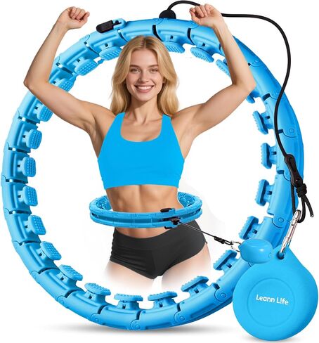 Leann L!fe U1-30 Knots Waist 61", Magnetic Lock Smart Weighted Hula Hoop for Adults Weight Loss, Infinity Hoop Plus Size, Children Adult Home Outdoors, Fitness Exercise, Abdominal Toner in Kuwait