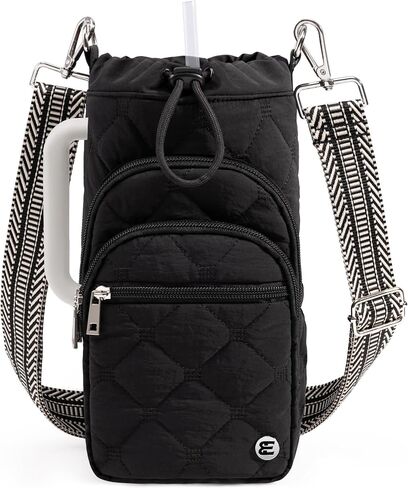 Water Bottle Holder with Strap, 40/32 oz Crossbody Sports Bottle Carrier Bag with RFID Blocking, Sling Purse for Gym Hiking Walking Travel, Water Bottle Accessories in Kuwait