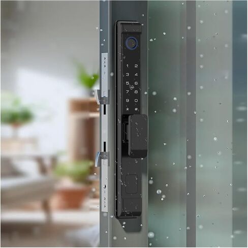 قفل باب زجاجي منزلق نحيف 2885 مزلاج eLinkSmart قفل ذكي مقاوم للماء بدون مفتاح مع خطاف لسمك الباب 22 ~ 110 مم، بصمة لوحة مفاتيح ألومنيوم لباب الفناء Tuya App in Kuwait