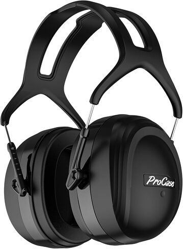 سماعات ProCase كبيرة جدًا SNR 37dB لإلغاء الضوضاء سماعات أذن NRR 30dB | حماية السمع للبالغين، تقليل الضوضاء، تعديل الحجم الواسع ومريح - أسود in Kuwait