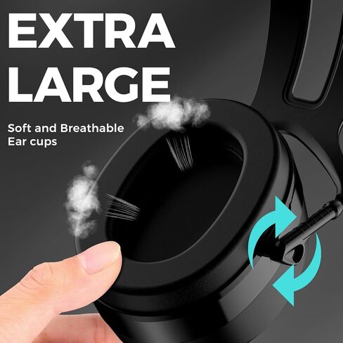 سماعات ProCase كبيرة جدًا SNR 37dB لإلغاء الضوضاء سماعات أذن NRR 30dB | حماية السمع للبالغين، تقليل الضوضاء، تعديل الحجم الواسع ومريح - أسود in Kuwait