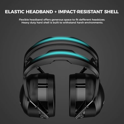 سماعات ProCase كبيرة جدًا SNR 37dB لإلغاء الضوضاء سماعات أذن NRR 30dB | حماية السمع للبالغين، تقليل الضوضاء، تعديل الحجم الواسع ومريح - أسود in Kuwait