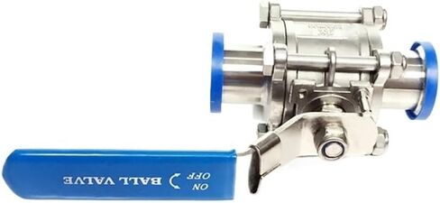 Fit 19/25/32mm Pipe OD x 1.5" Tri Clamp Full Port 3-PC Ball Valve SUS304 Stainless Steel Homebrew Beer(19mm,SUS304) in Kuwait