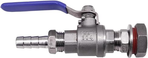 1pc Hose Barb 1-1/2" BSP 304 Stainless Bulkhead Ball Valve Tap Faucet Switch Water Tank Beer Keg RO(Fit 15mm ID Hose,Straight) in Kuwait