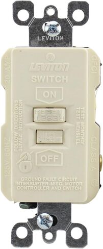 Leviton 8590-A GFCI Switch SmartLock 20A تغذية من خلال، 20A 125V، اللوز in Kuwait