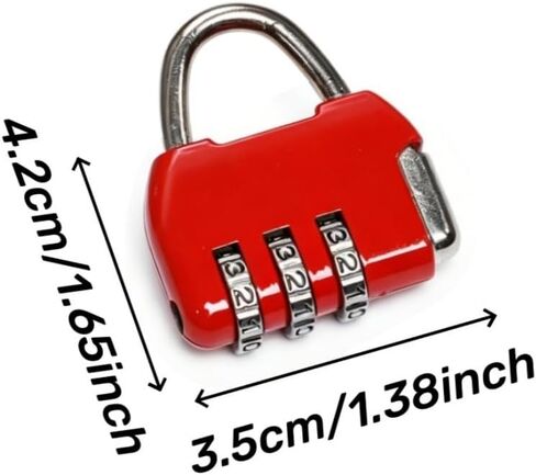 3-Digit Gold Zinc Alloy Backpack Style Combination Lock, Keyless Password Lock for Travel Gym, Protect Personal Belongings, Red in Kuwait