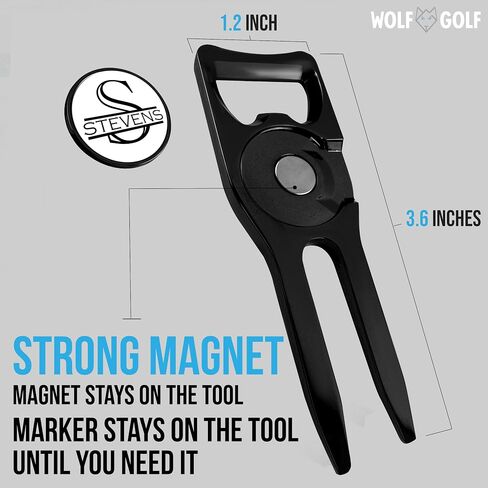 أداة إصلاح فوط الجولف المخصصة من Wolf Golf | أداة ديفوت ممتازة 5 في 1 مع علامة كروية | هدايا الجولف للرجال والنساء | إكسسوارات الجولف للرجال والنساء in Kuwait
