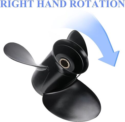 48-812951A02 7.8 X 9 Pitch 3 Blade 12 Spline Tooth Outboard Boat Propeller Replacement for Mercury 4-6 HP Aluminum Prop with Hub Kit | Compatible for Mercury 4-6 HP RH Rotation Aluminum Boat Prop with Hub Kit in Kuwait
